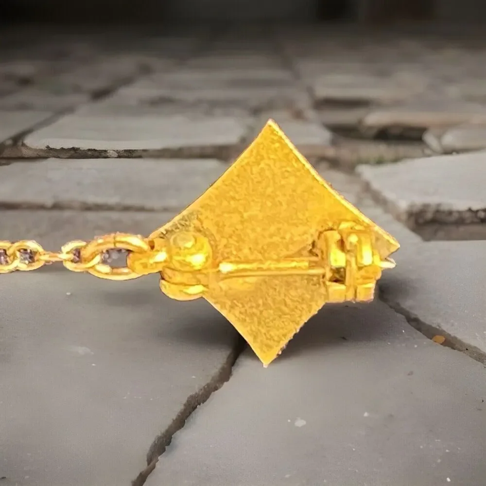 1937 TIE TACK Yonkers Sacred Heart High School SHS Graduation Gold Chain 2 3/8" - Picture 5 of 7